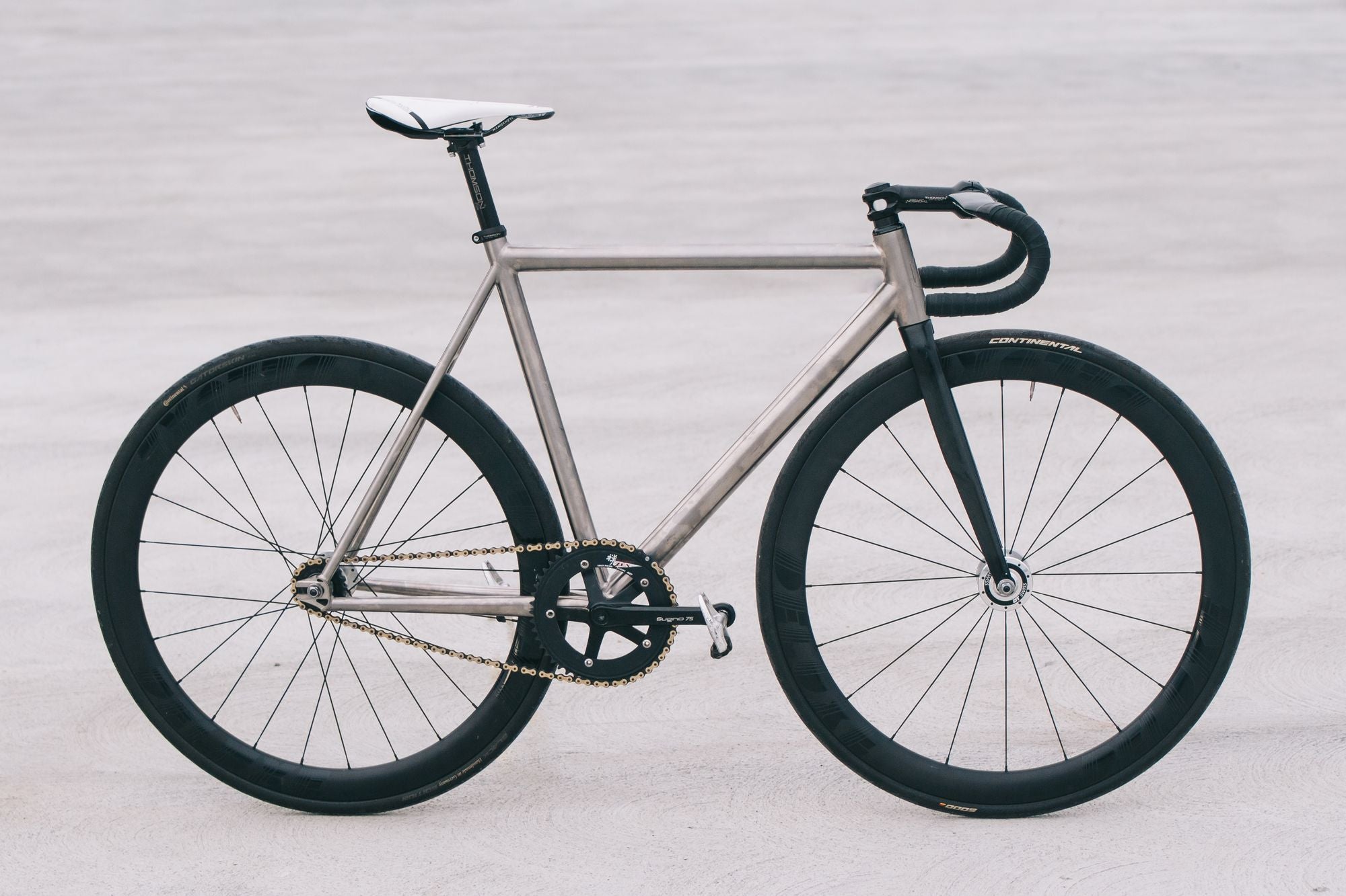 Titanium track clearance bike